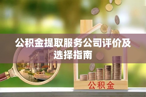 滨湖公积金提取服务公司评价及选择指南